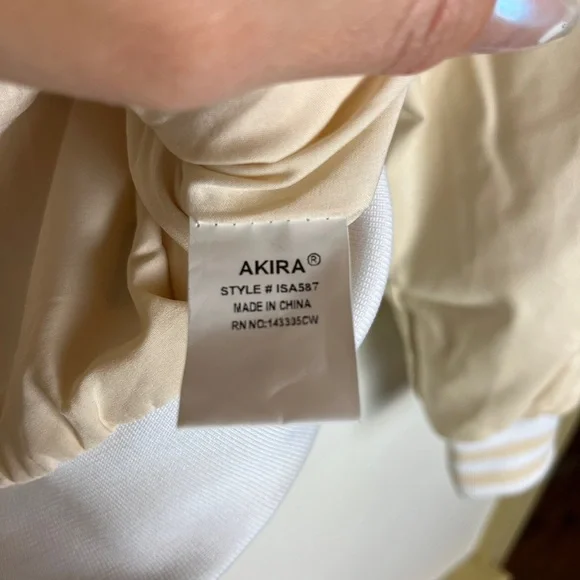 AKIRA Art School Varsity Jacket S Cream White Dropout Class Patches Indie Punk - Picture 11 of 14